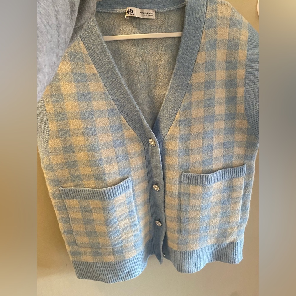 Zara Plaid Sweater Vest - Picture 4 of 8